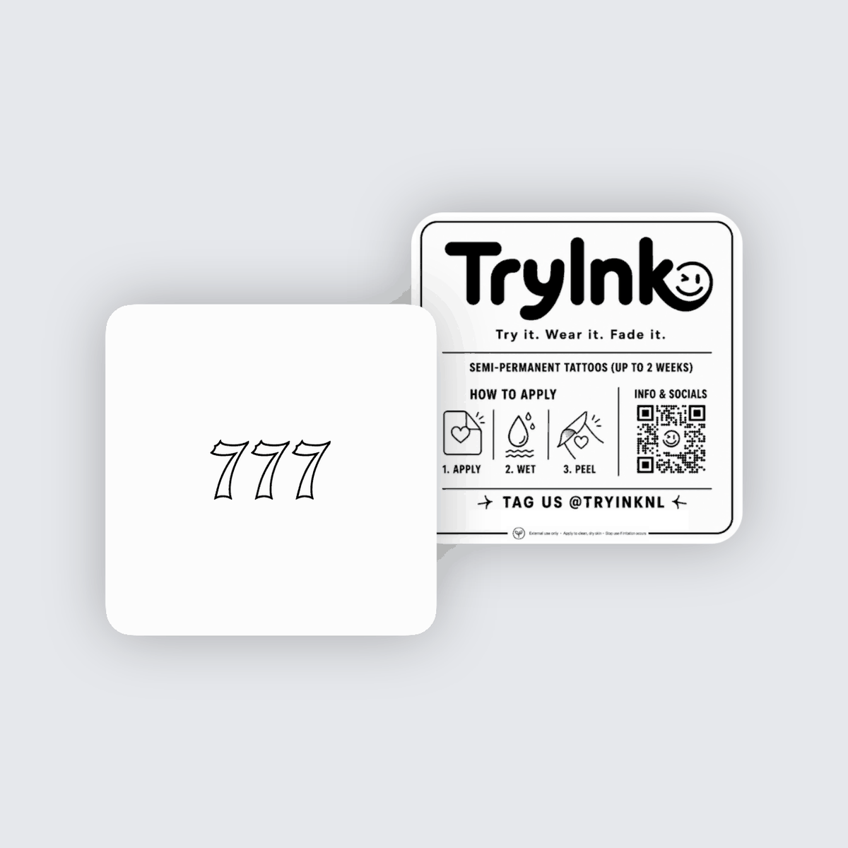 777 semi-permanent tattoo presentation
