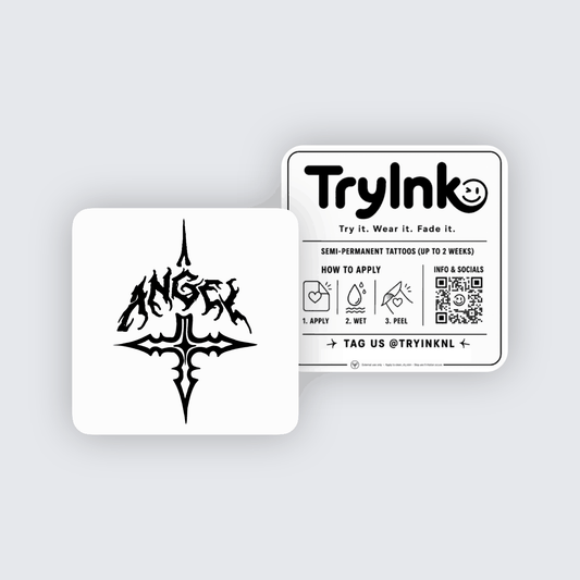 Angel semi-permanent tattoo presentation