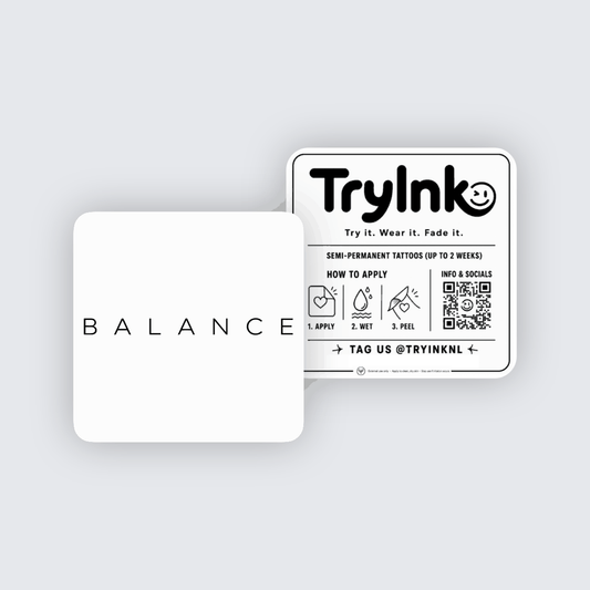 Balance semi-permanent tattoo presentation
