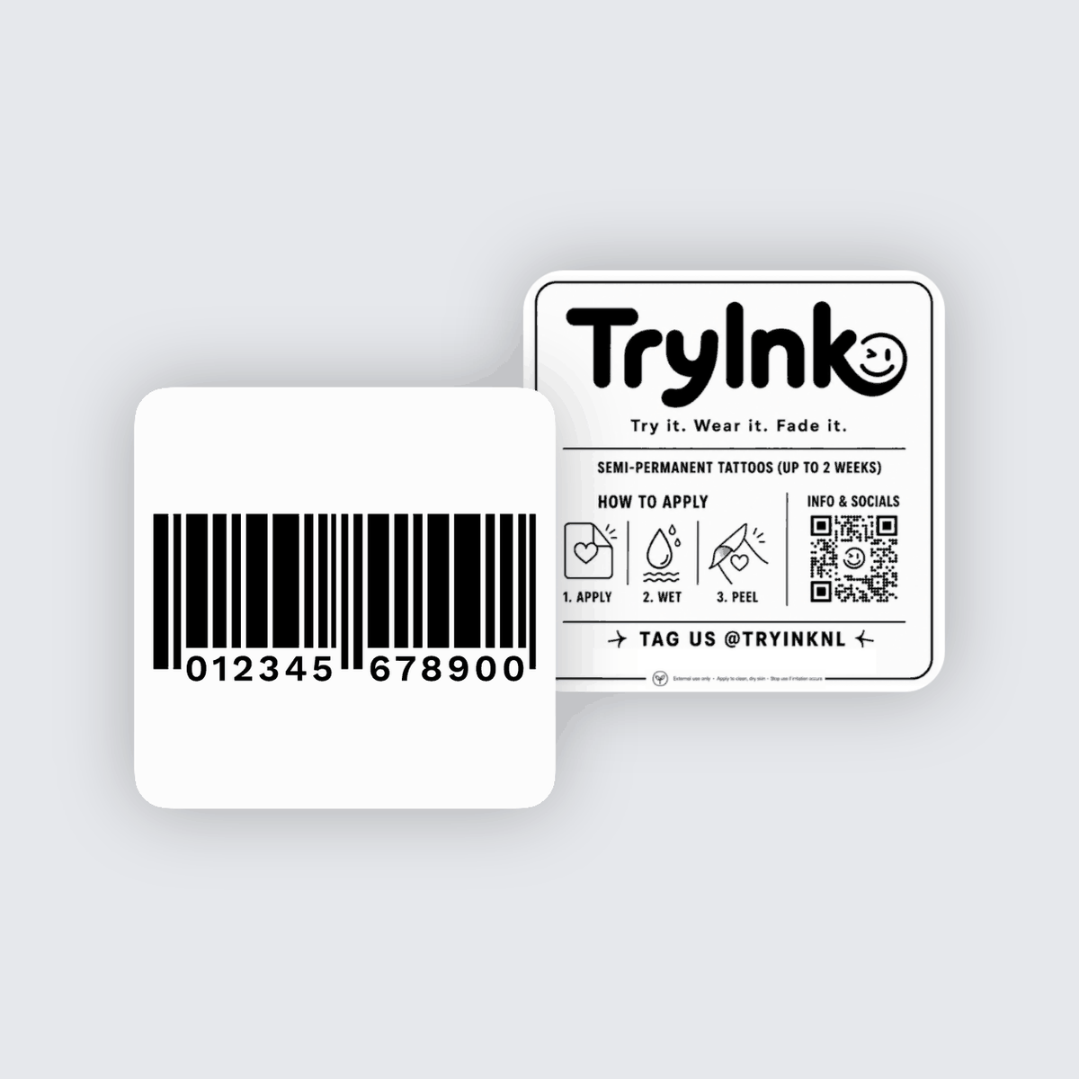 Barcode semi-permanent tattoo presentation