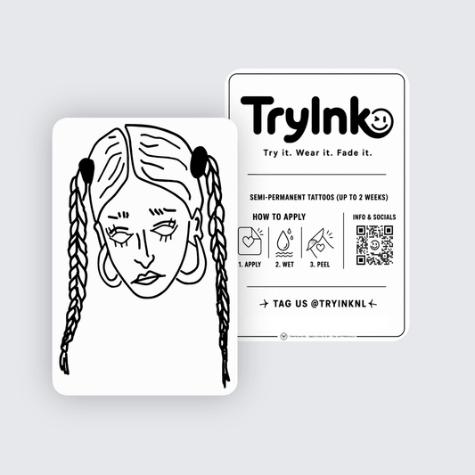 Braided semi-permanent tattoo presentation