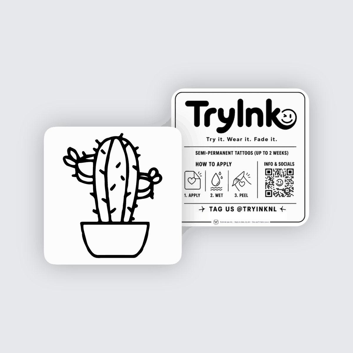 Cactus semi-permanent tattoo presentation
