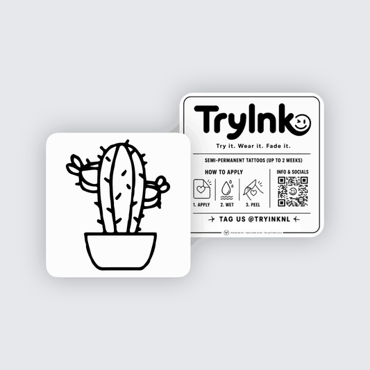 Cactus semi-permanent tattoo presentation