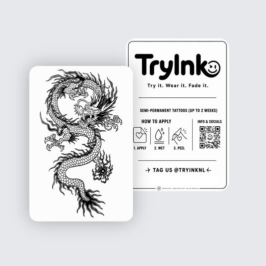 Chinese Dragon semi-permanent tattoo presentation
