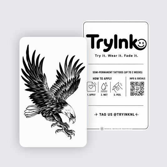 Eagle semi-permanent tattoo presentation