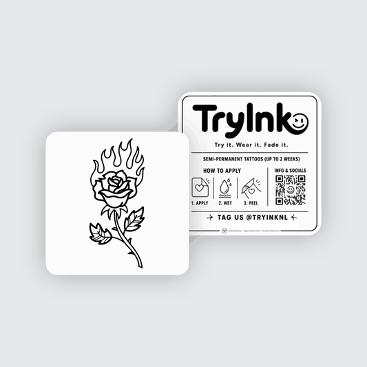 Firerose semi-permanent tattoo presentation