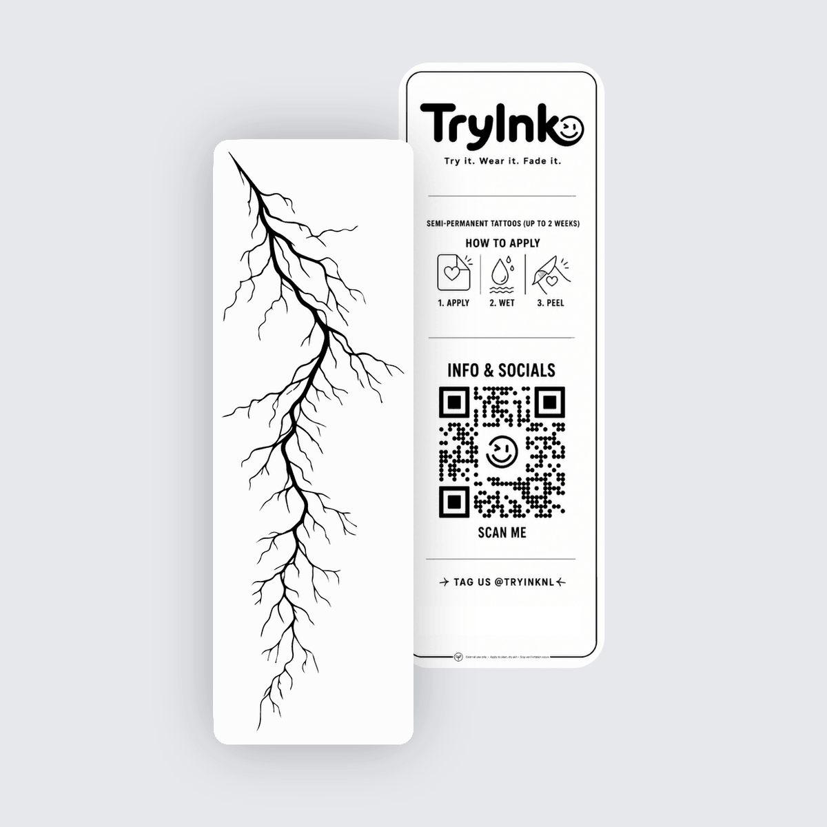 Giant Lightning semi-permanent tattoo presentation