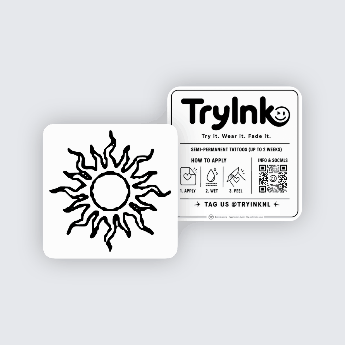 Greek Sun semi-permanent tattoo presentation