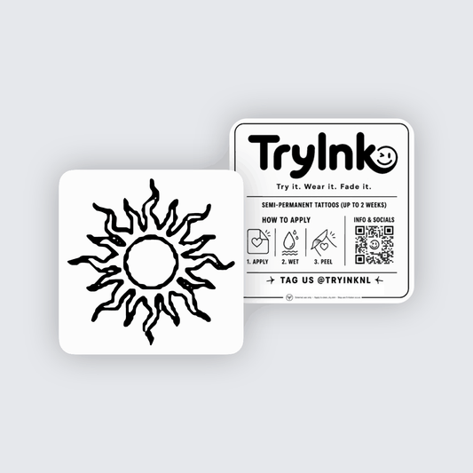 Greek Sun semi-permanent tattoo presentation