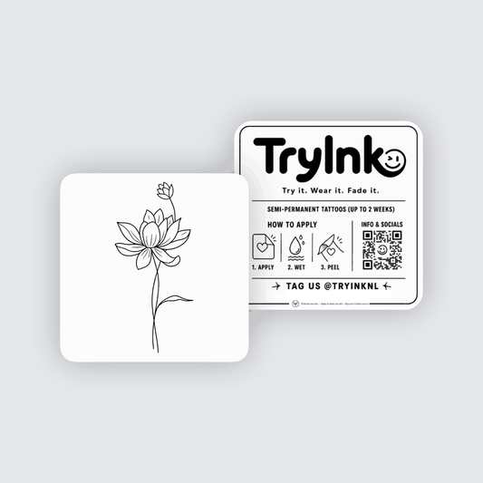 July - Water Lily semi-permanent tattoo presentation