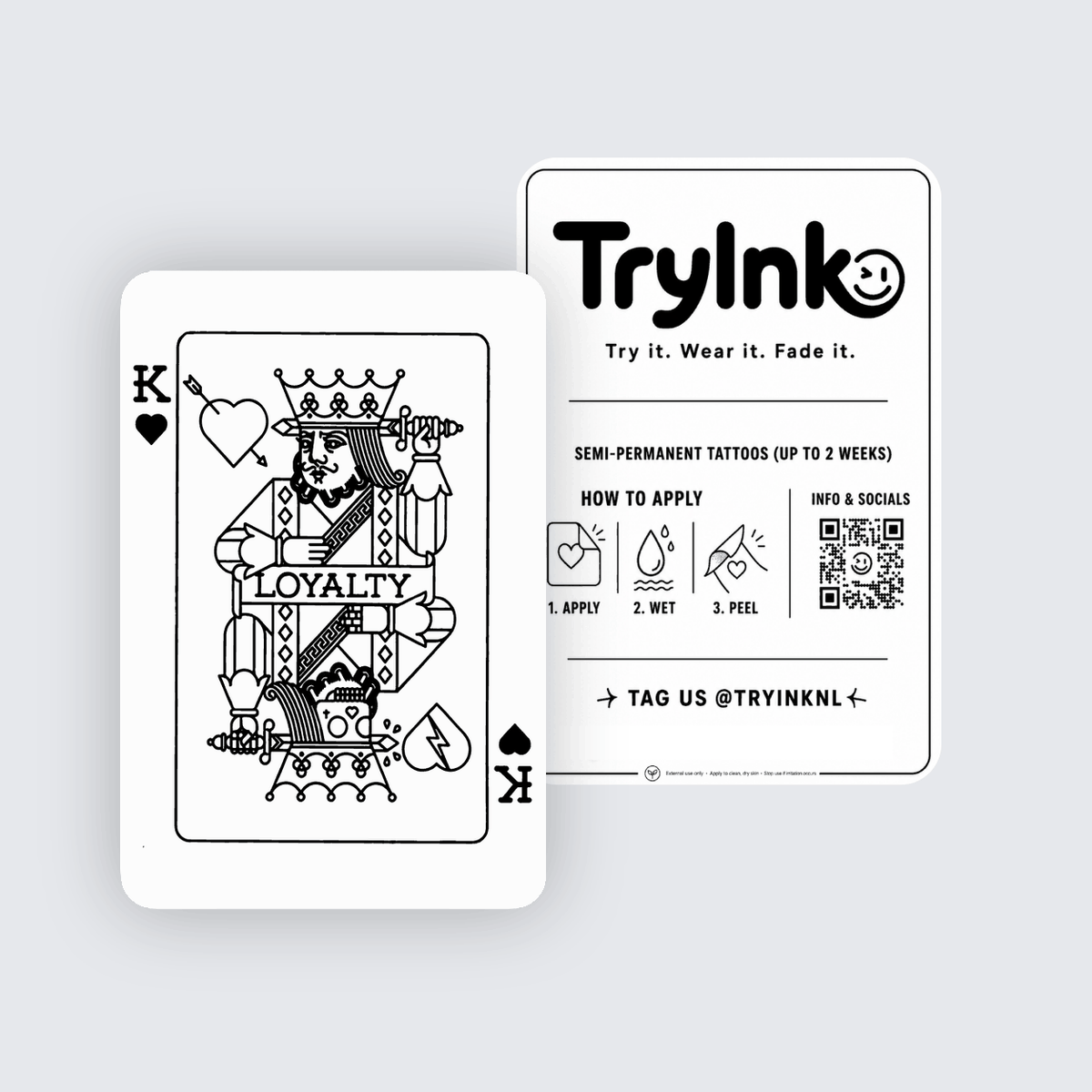 Loyalty King semi-permanent tattoo presentation