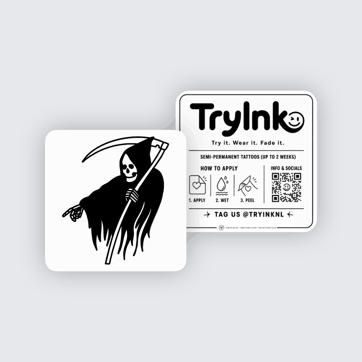 Reaper semi-permanent tattoo presentation