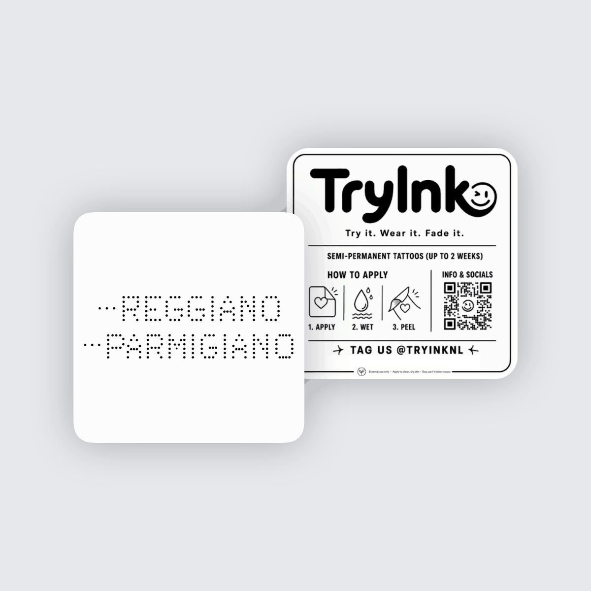 Reggiano semi-permanent tattoo presentation