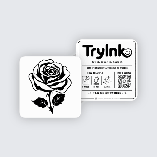 Rose semi-permanent tattoo presentation