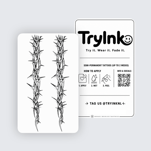 Thorns semi-permanent tattoo presentation