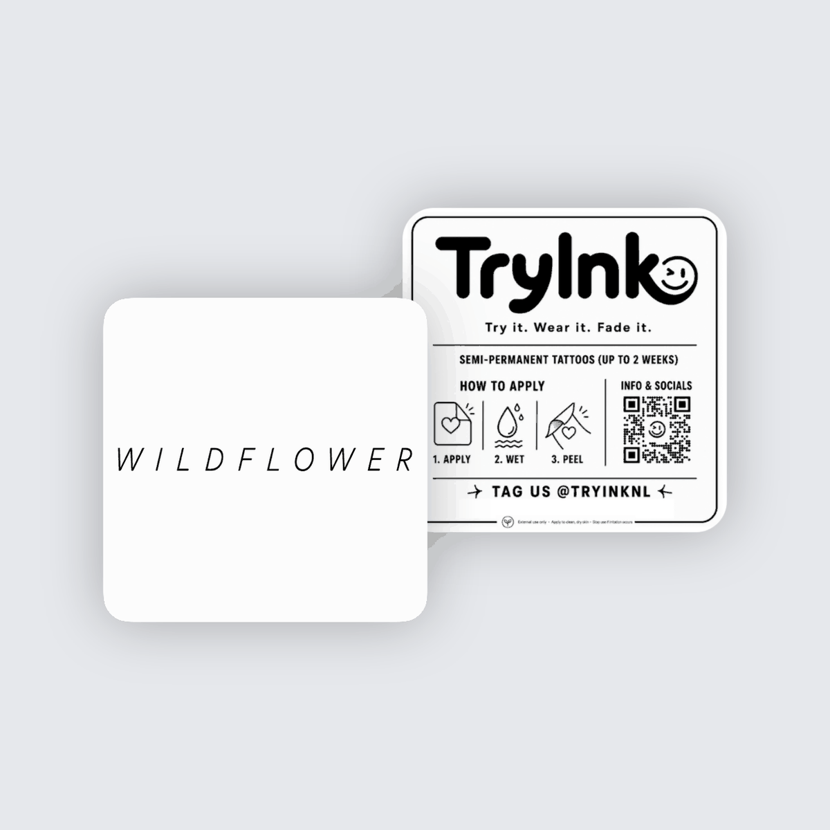 Wildflower Fine semi-permanent tattoo presentation