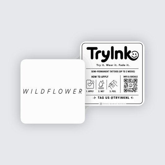 Wildflower Fine semi-permanent tattoo presentation