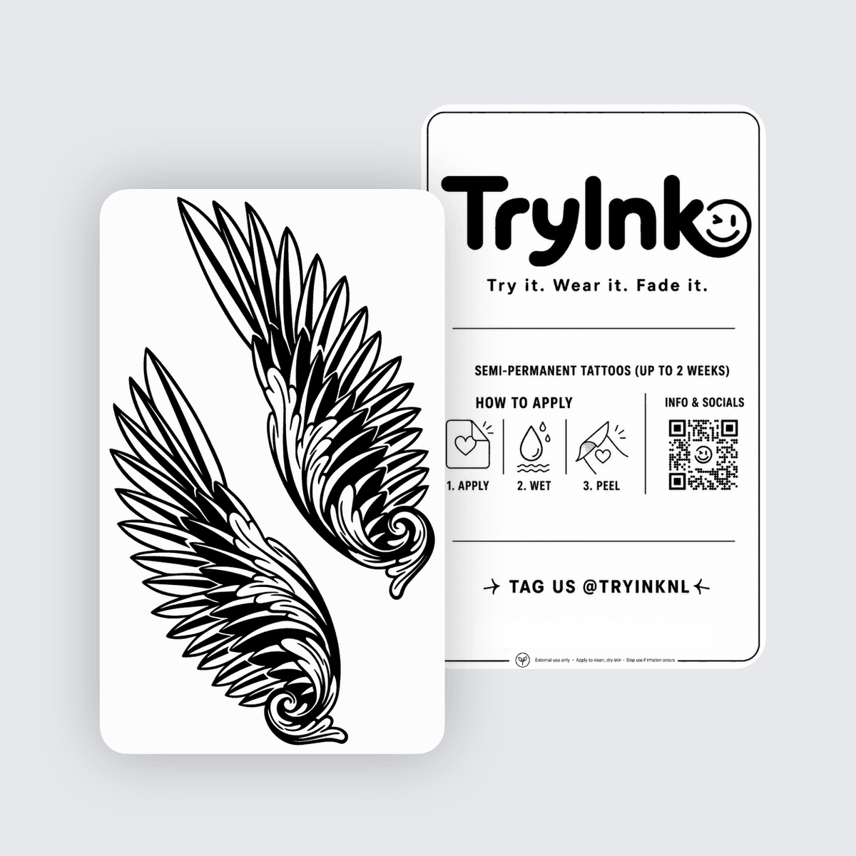 Wings of Ikar semi-permanent tattoo presentation