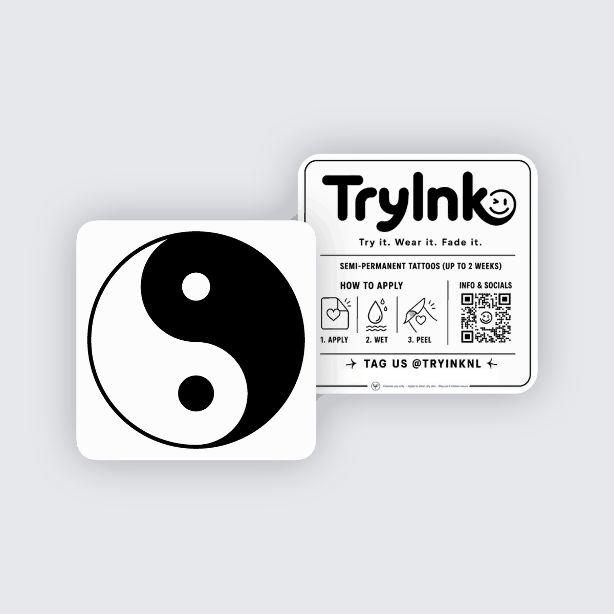 Ying Yang semi-permanent tattoo presentation