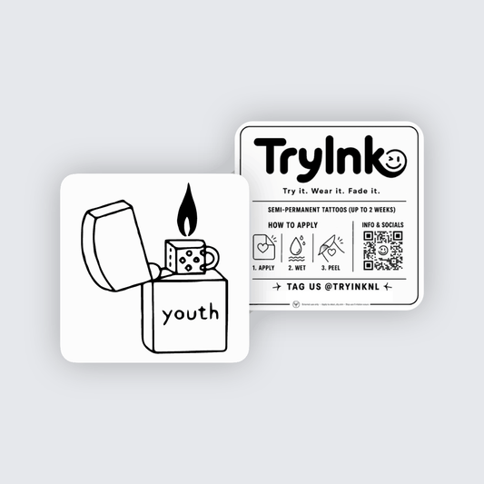 Youth Flame semi-permanent tattoo presentation
