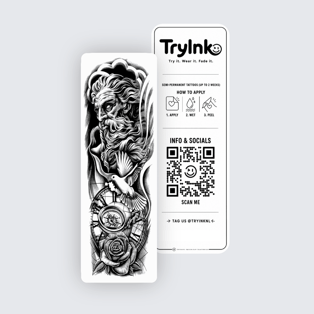 Zeus semi-permanent tattoo presentation